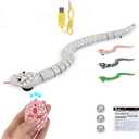Remote Control Snake Toy RC&Robot Electric Snake Toy Fast Moving of Fake Rattlesnake Christmas Halloween Toys Party Favor Gifts Joke Prank for Kids Boys(White)