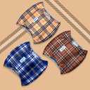 Leekalos Male Dog Diapers (3 Pack), High Absorbing Dog Belly Bands for Male Dogs, Washable Reusable Dog Male Wraps (Plaid, Small)