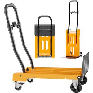 Folding Hand Truck Dolly and Platform Cart, 330 Lbs, 2-Level Adjustable