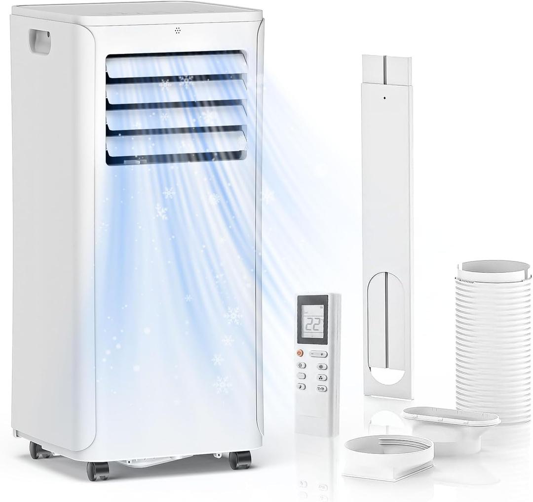 12000 BTU Portable Air Conditioners - 3-in-1 Cooling Unit with Dehumidifier, Fan & AC Modes - Ac Units Cools Up to 550 Sq.Ft - 24-Hour Timer, Remote Control & Window Kit Included - White