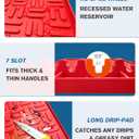 Silicone Griddle Tools Mat for Blackstone, Heat Resistant Spatula Mat, Grill BBQ Caddy Utensils Holder, Blackstone Griddle Accessories, Silicone Grill Mats for Outdoor GrillRed