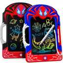 LCD Writing Tablet 2 Pack–Red & Blue Hero Styles with Web Stylus & Grip, Colorful Doodle Board Drawing Pad Toy Gift 3 4 5 6 7 8 10 11 12 Year Old Boys Girls Toddler Age 3-4 4-6 6-8 8-12 Birthday Gift