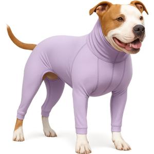 LovinPet UPF 50+ Dog Sun Protection Shirt for Medium and Large Dogs, 4-Way Stretch Nylon, Lightweight Anti-Static Quick-Dry UV Layer, Indoor Shedding Control and Winter Base Layer,Purple,2XL