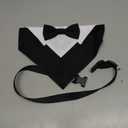 ADOGGYGO Formal Dog Tuxedo, Wedding Dog Collar with Bow Tie, Adjustable Pet Wedding Collar Bandana for Small Medium Large Dogs (Large, Black)
