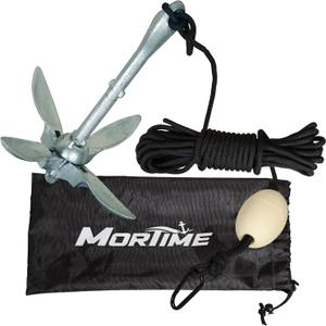 MorTime Grapnel Anchor Kit 3.5 lb Folding Anchor with 40ft Rope, Marine Anchor Accessories for Kayaks, Canoes, Paddle Boards