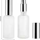 Bekith 16 Pack 50ml Glass Spray Bottles, Frosted Empty Perfume Atomizer, Refillable Fine Mist Spray for Essential Oils, Cleaning Products, Silver Sprayer