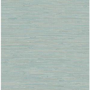 NuWallpaper NUS3337 Tibetan Faux Grass cloth Teal Peel & Stick Wallpaper, Blue