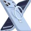 Compatible with iPhone 17 Pro Case with Magnetic Invisible Stand Compatible with Mag-Safe Military Drop Tested Shockproof Silicone iPhone 17 Pro Phone Cases for Women Men 6.3"Blue