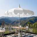 7Ft Patio Pagoda Umbrella, UV Protect Pool Umbrellas with Heavy Duty Pole, Outdoor Umbrellas for Patio, Curved-shaped Umbrella Ribs, Carry Bag