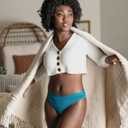 saalt Comfort Modal Thong Period Underwear - Light Absorbency - Keeps You Dry from All Leaks (Black, M)