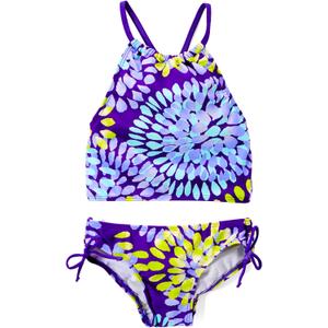 Kanu Surf Girls' Daisy UPF 50 Beach Sport Halter Tankini 2-Piece Swimsuit (Size 10)