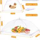 Anpro Food Covers for Outdoors- 2 Extra Large (40"x25") + 6 Large (17"x17") Pop-Up Mesh Food Tents, Collapsible Reusable Bug-Proof Nets for Picnics, BBQs & Camping, Stainless Steel Frame