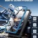 FNTCASE for iPhone 16e Phone Case: Military Grade [Built-in Screen Protector] [Kickstand] Matte Textured Drop Proof Protection Cover | Rugged Shockproof TPU Protective Sturdy Cases 2025 - Blue