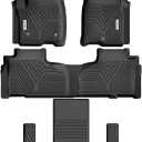YITAMOTOR 3 Rows Floor Mats Fit for 2021-2025 Chevrolet Tahoe/GMC Yukon/Cadillac Escalade with 2nd Row Bucket Seats, Custom Fit Black TPE All-Weather 1st & 2nd 3rd Row Floor Liners