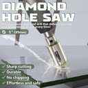 CSOOM 2-3/4"(70mm) Diamond Hole Saw with Center Drill Bit, One-Touch Positioning, Easy to Penetrate Hard Materials Such as Ceramic, Tile, Glass, Granite, Marble, etc.