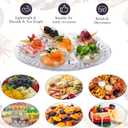 Fumete 6 Pcs Round Plastic Serving Platters Clear Plastic Serving Tray Acrylic Crystal Flan Plates for Food Cake Cookie Fruits Birthday Wedding Party Supplies(14 Inch)