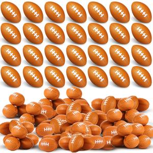Civaner 100 Packs Mini Football Sports Stress Balls Foam Small Football Mini Sports rugbys Small Foam Relief Balls Party Favors for Carnival Reward(Brown) (1.18 Inch)