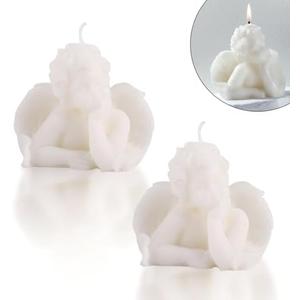 4 Pcs Angel Candle - Soy Scented Candles Aroma Soy Wax Candle Handmade Aesthetic Candle for Home Wedding Photo Prop Decor,Prefect for Meditation Stress Relief Mood Boosting Bath (2pcs Angel Candles)