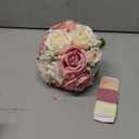 Wedding Bouquet for Bride - Premade Simple Artificial Roses Flowers for Bridal Shower Destination Ceremony Anniversary Decorations - Dusty Pink & White