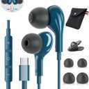 USB C Headphones for iPhone 15 Plus 16 Pro 17 Pro Max Samsung Galaxy Headphones S24 S23 Ultra S25 S22 S21 A56 A55 A54 A16 Pixel Xiaomi Wired Earbuds Magnetic in-Ear Type C Earphones with Microphone (Blue)