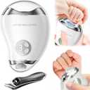 Electric Nail Clipper, 4-in-1 Rechargeable Automatic Nail Clipper Set with 3 Speed Gears/Nail File/Polishing/Trimmer/LED Light, Safe Smart Nail Clippers for for Baby, Kids, Adult and Seniors, White