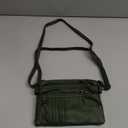 MINICAT Treble Pockets Small Crossbody Purse Cell Phone Purse Shoulder Bags for Women(Green Small)
