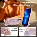Magnetic Compatible with iPhone 12 Pro Max & iPhone 13 Pro Max Case, [Built-in Invisible Kickstand][Compatible with Mag-Safe] Slim Translucent Matte Phone Case for iPhone 12/13 Pro Max, Pink