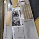 Sauder Palladia L Shaped Desk with Drawers, Office Desk with File Cabinet Storage, Cable Management, Keyboard Tray, in Glacier Oak Finish