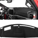 Pigenius Dash Cover for Ford F-250 F-350 F-450 F-550 2023-2026, Custom Fit Non Slip Dashboard Mat for Models with HUD with Center Speaker with 2 Glove Boxes, Polyester Dashboard Cover Black