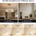 Modern Large Ring Chandelier with APP/Remote Control - 23.6inches