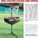PDGA Approved - HIAARO Portable Disc Golf Basket with 16 Heavy Duty Chains, Foldable Disc Golf Target with Carry Bag for Practice