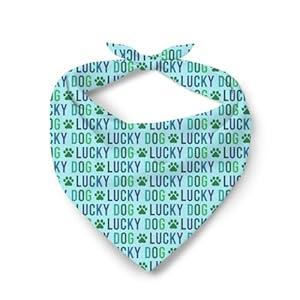 St. Patrick’s Day Lucky Dog Bandana, Cute Irish Green Pet Scarf, Pet Paw Prints Pets Accessory Bandana, Adjustable Comfortable Triangle Dog's Scarf for Small Medium Dogs