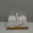 Soup Containers with Lids Glass 32 oz, 4 Cup Borosilicate Glass Food Storage Containers, Microwave & Freezer Safe Jars, Small Square Meal Prep Bowl for Salad, Fruit, Lunch, Ice Cream, Travel, 4 Pack (Transparent)