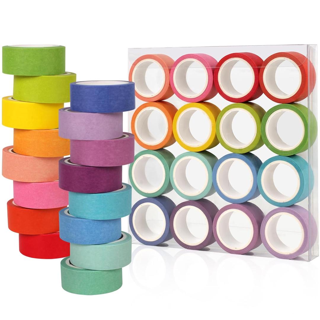  Washi Tape Set, 16 Pack Decorative Tape, Multicolor, 15mm x 5m, Reusable, Ideal for Gift Wrapping, Journaling, Crafting, Decoration
