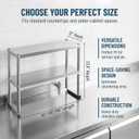 KUARBARR Stainless Steel Over Oven Shelf 12 x 36 Inch, Commercial 2 Tier Metal Over Table Shelf, 91 x 30 x 60 cm, 380 lbs Capacity for Restaurant, Kitchen, Garage & Workshop