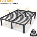 Superay 18 Inch Full Size Metal Platform Bed Frame with Round Corners, Storage Space Under High Bed Frame-Heavy Duty Steel Slats Support, Noise Free - Easy Assembly - No Box Spring Needed
