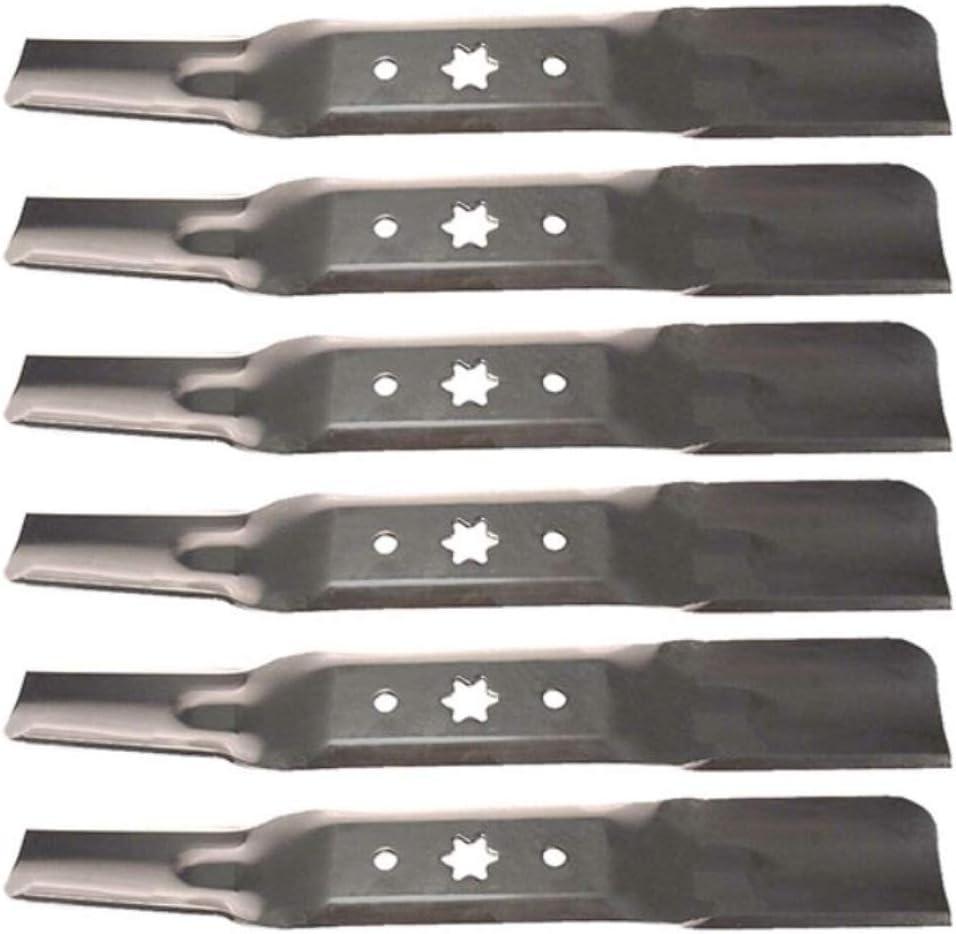 Set of 6 Troy-Bilt TB 2350 Super Bronco 50 Mustang XP 50 FAB Mustang XP 50 Mustang Fit 34 Lawn Mower Blades Fits Models 13AAA1KQ066 13AQA2KQ011 13WQA2KQ011 17ANCACZ066 17AQNAMU066 17ARCACQ011