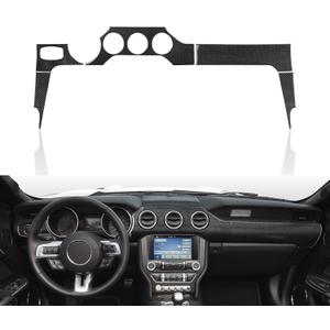 Car Center Console Instrument Panel Sticker Cover Carbon Fiber Decal Interior Trim for Ford Mustang 2015 2016 2017 2018 2019 2020 2021 2022 2023 Accessories