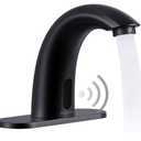 PRIMSOPH Automatic Motion Sensor Hands Free Electronic Infrared Smart Commercial Touchless Bathroom Sink Faucet with Cover Plate Temperature Mixer Battery or Plug-in Powered Chrome