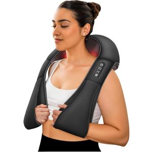 COMFIER Shiatsu Neck and Shoulder Massager, 2025 Christmas Gifts for Mom Dad, White Elephant Gifts for Adults, Deep Kneading Massage Pillow with Heat, Back Massager, Pillow Massage, Black