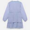 Women's Green Satin Dress Long Lantern Sleeve Mock Neck Puff Shoulder Tie Waist Pleated Cocktail Maxi Slip Dresses, Size L