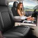 Umbrauto Custom Seat Covers fit for Dodge Ram 1500 2500 3500, Full Coverage Luxury Leather Ram Truck Seat Cover 2009-2025 Compatible with Crew Cab Double Quad Regular (Gray, Full Set (Flat Rear))