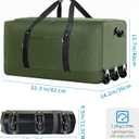 Finnhomy 120L Foldable Rolling Duffel Bag with 3 Wheels, Light Weight Travel Duffel bag with Large Loading Capacity, 32'' Rolling Duffel bag with Shoulder Strap