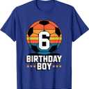 6 Year Old Soccer Player 6th Birthday for Boys T-Shirt, Royal Blue, Small