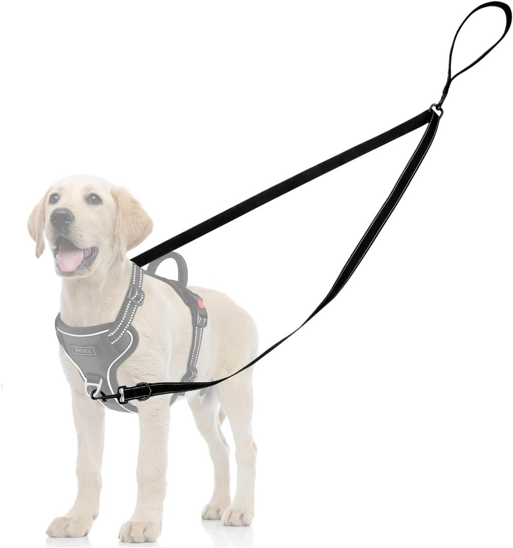 Two Point Control Dog Leash, Reflective Double Leash for No Pull Harness with Soft Handle No Tangle 4ft Dog Leashes Converts to Single Training Leashes for Medium Large Dogs (Black)