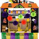 Haunted House Trunk or Treat Decorating Kit Halloween Trunk or Treat Car Decorating Kit with Banner Paper Fans Tassel Caution Tape Halloween Scary Cars Decoration Kit for Car SUV Truck
