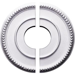 Ekena Millwork CM12BR2 Bradford Split Ceiling Medallion, (12-1/2"Outer Diameter, 3-7/8"Inner Diameter, 3/4"Projection, 6-5/8" Canopy)., Factory Primed