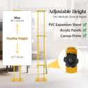 2 Pack Stand Heavy Duty Adjustable Pedestal Sign Holder, Poster Height 4.7 to 83 in for Double-Sided Foam Board Signs with Water-Filled Base for Stability, for Wedding Business Outdoor Events(Gold)