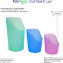TalkTools CutOut Nosey Cups - Drinking Glass for Stable & Fixed Position, Special Drinking Cups, Therapy Training Cups, Motor and Coordination Support (All 3 Sizes (Pink, Blue & Green))