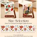 Canvas Embroidered Table Runner - 13"x 72" Coffee Table Runner for Living Room Tablerunner for Dining Room Washable Colorful Kitchen Island Counter Decor Housewarming Gift, Colorful Flower